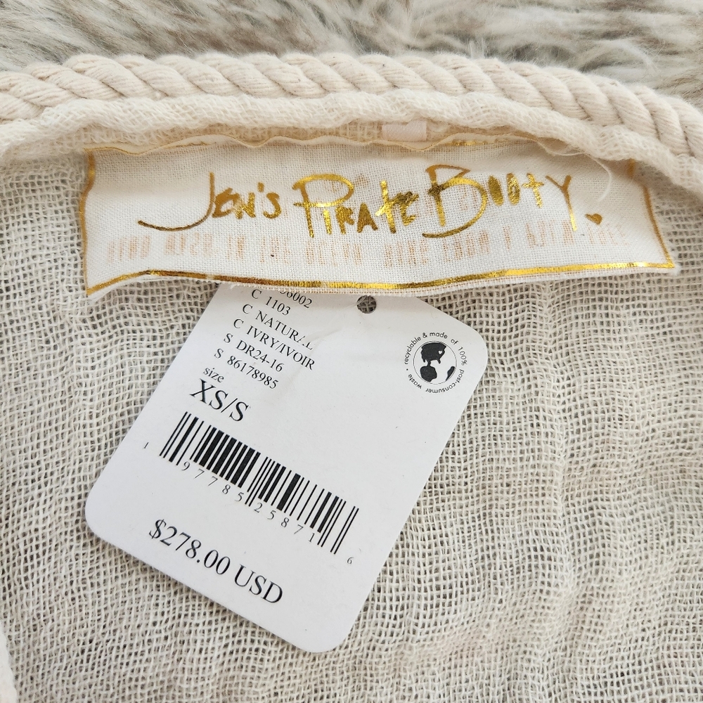 Free People Jen's Pirate Booty Casablanca Ruffle Duster Natural Ivory Size XS/S - Picture 10 of 16
